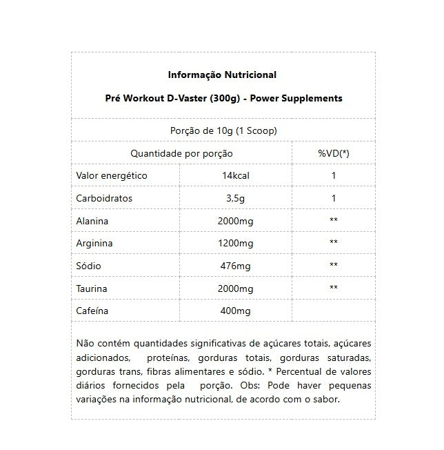 Pré Treino D-Vaster (300g) - Fruta Alienígena