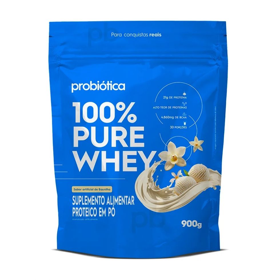 100% Pure Whey Refil (900g) - Sabor: Baunilha