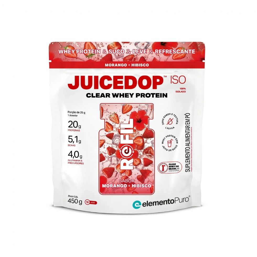 JuiceDop Refil (450g) - Morango + Hibisco