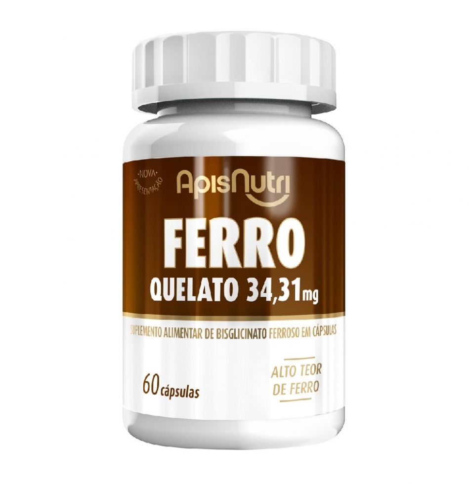 Ferro Quelato 34,31mg (60 caps)