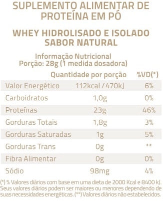 True Whey (728g) - Hidrolisado e Isolado - Neutro