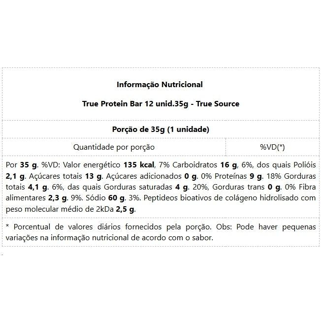 True Protein Bar Display (12 unid. 35g) - Caramelo