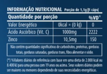Vitamina C + Zinco 1100mg (60 caps)