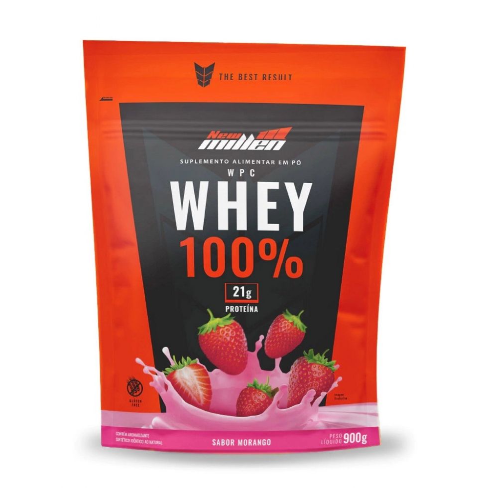 Whey 100% Refil (900g) - Morango