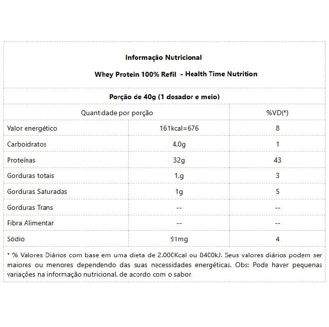 Whey Protein 100% Refil (900g) - Leitinho