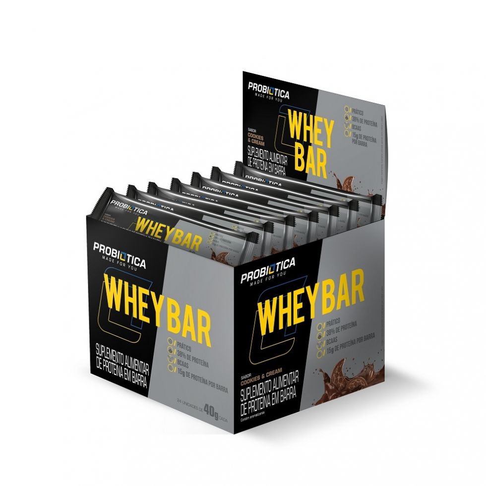 Whey Bar Low Carb Caixa 24 Unidades (960g) - Cookies